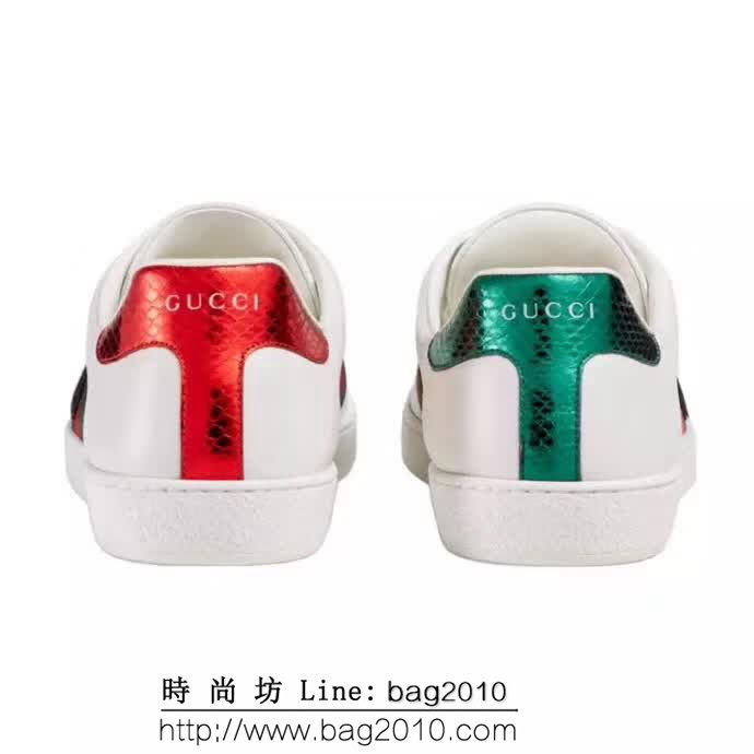 GUCCI古馳 情侶款 經典爆款 白色真皮 低幫運動休閒鞋 QZS1556